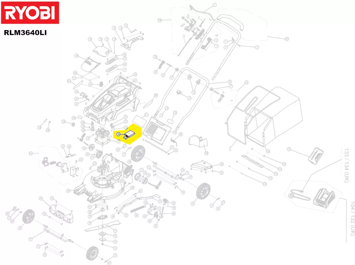 module électronique réf. 5131034648 Ryobi